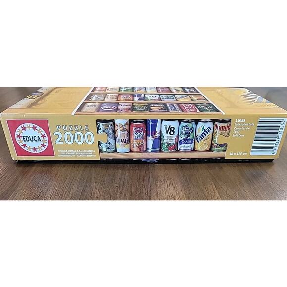 Educa Borras ‘Soft Drink Cans’ 2000 Piece Panorama Jigsaw Puzzle Coke Cola 7up - Picture 5 of 5